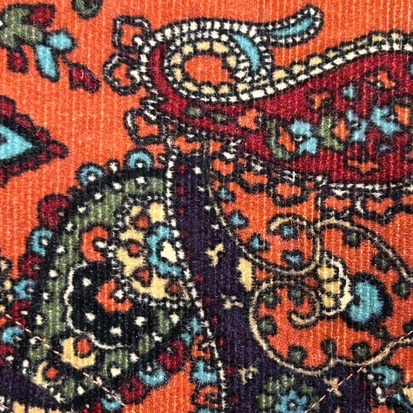 HAROLD’S‎ Vintage Cotton Corduroy Paisley Print A-line Midi Skirt - Picture 8 of 13